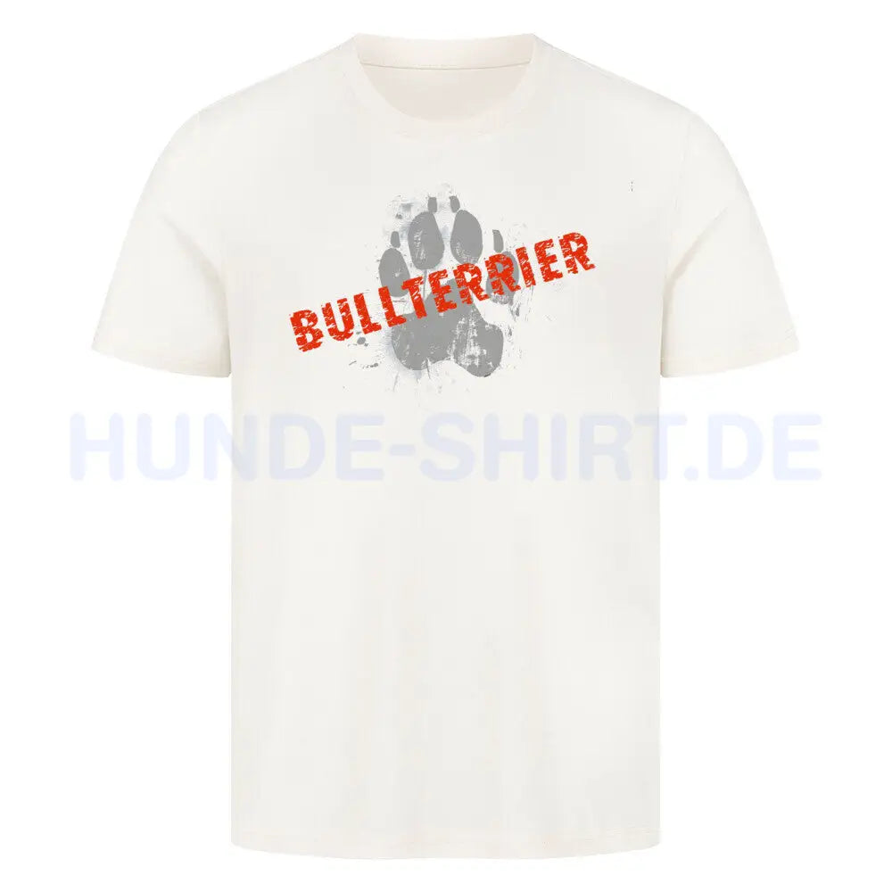 Premium T-Shirt "Bullterrier - PAW" Natural Raw – hunde-shirt.de