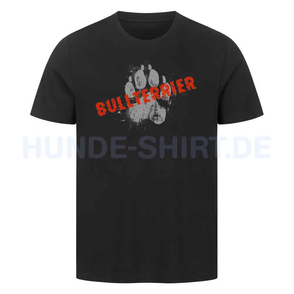 Premium T-Shirt "Bullterrier - PAW" Schwarz – hunde-shirt.de