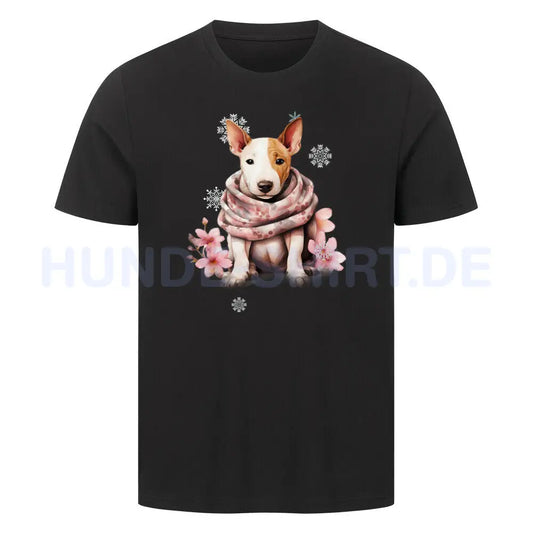 Premium T-Shirt "Bullterrier Wintermädchen" Schwarz – hunde-shirt.de