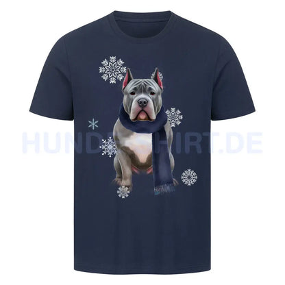 Premium T-Shirt "Bully XL / XXL Winter" French Navy – hunde-shirt.de