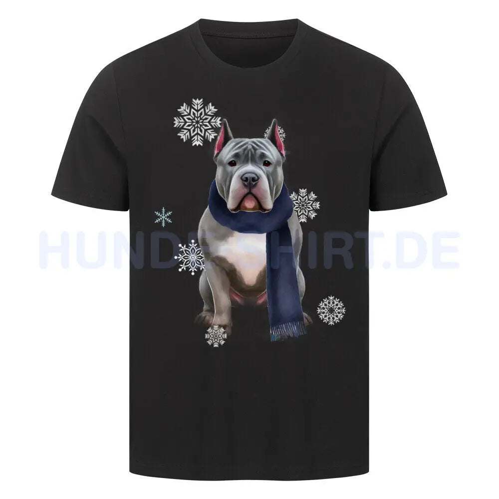 Premium T-Shirt "Bully XL / XXL Winter" Schwarz – hunde-shirt.de