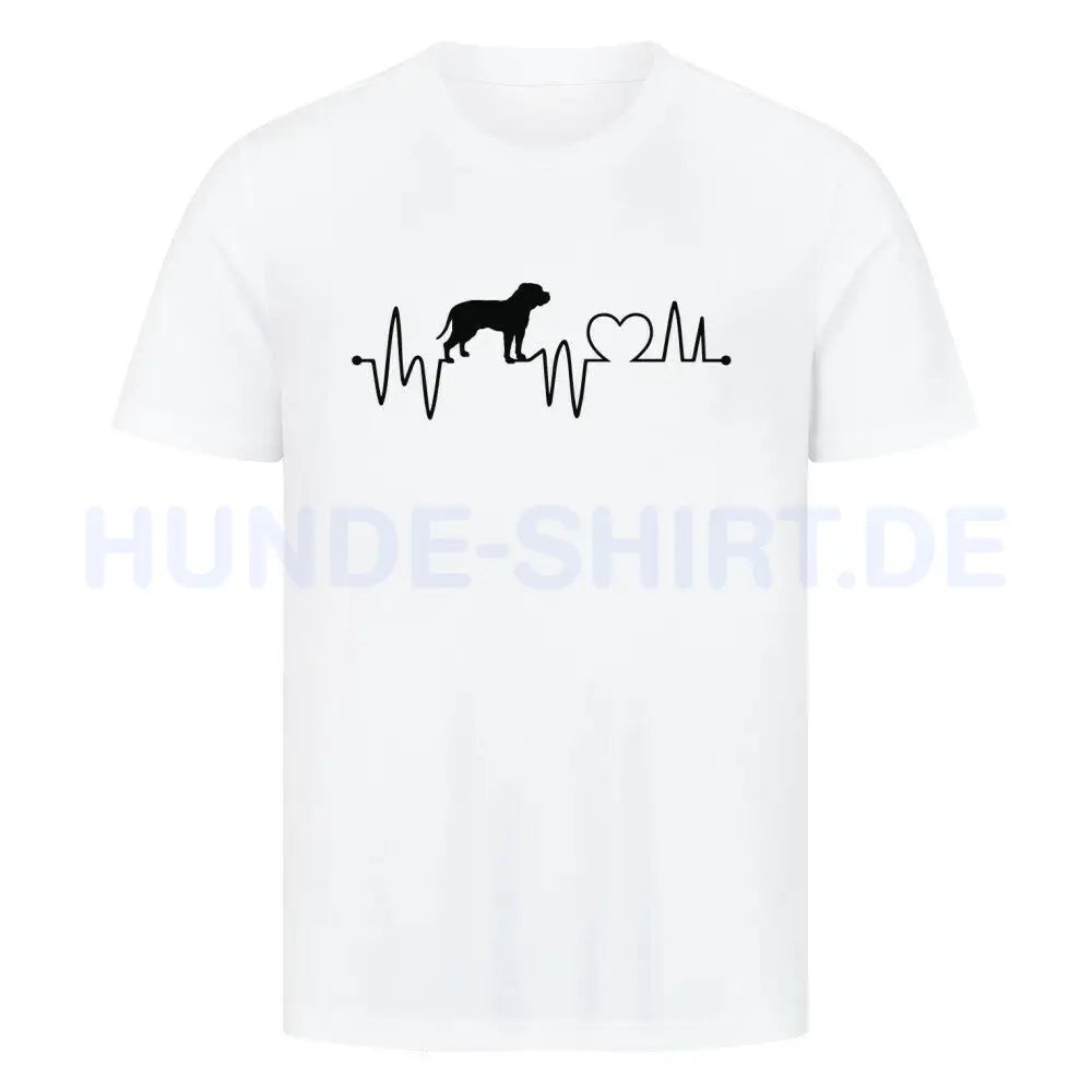 Premium T-Shirt "Ca de Bou - Heartbeat" Weiß – hunde-shirt.de