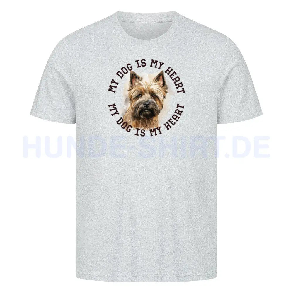 Premium T-Shirt "Cairn Terrier HEART" Heather Grey – hunde-shirt.de