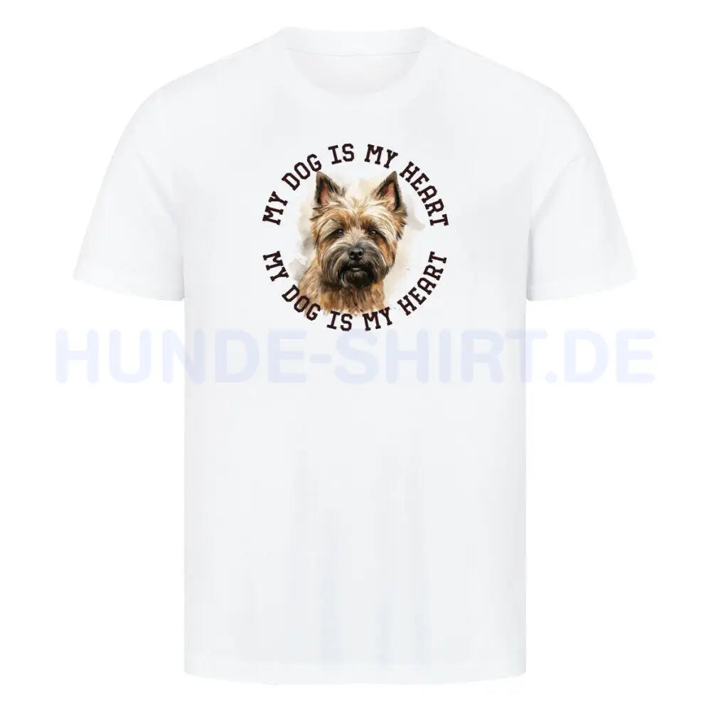 Premium T-Shirt "Cairn Terrier HEART" Weiß – hunde-shirt.de