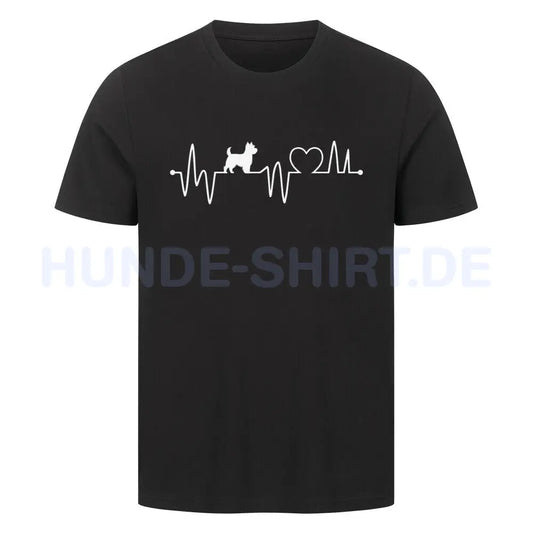 Premium T-Shirt "Cairn Terrier - Heartbeat" Schwarz – hunde-shirt.de