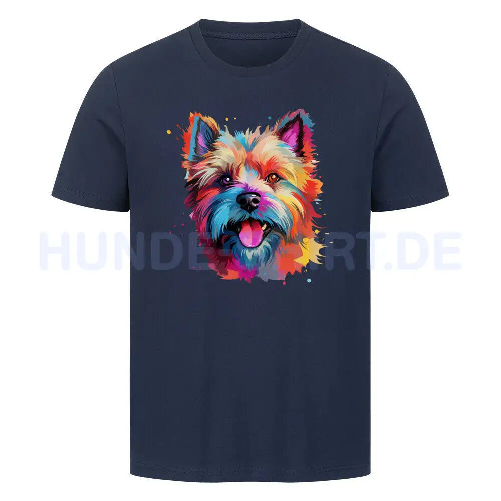 Premium T-Shirt "Cairn Terrier Paint" French Navy – hunde-shirt.de