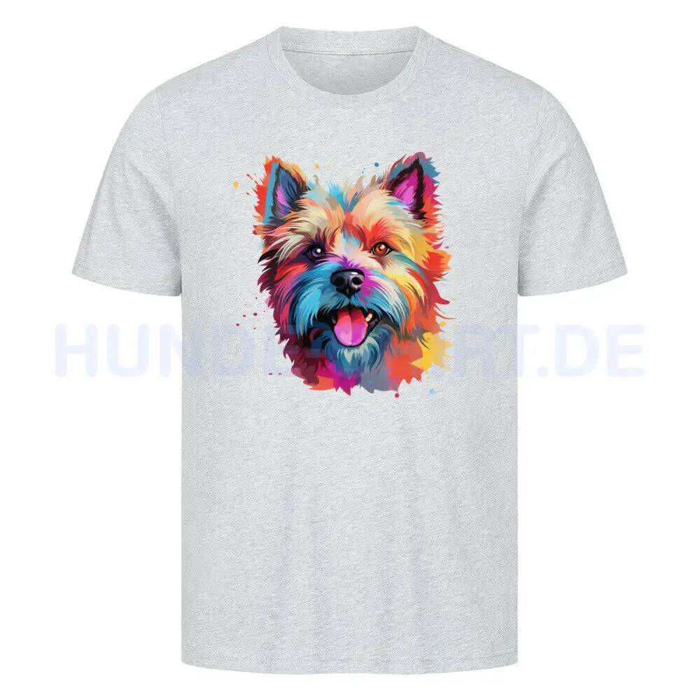 Premium T-Shirt "Cairn Terrier Paint" Heather Grey – hunde-shirt.de