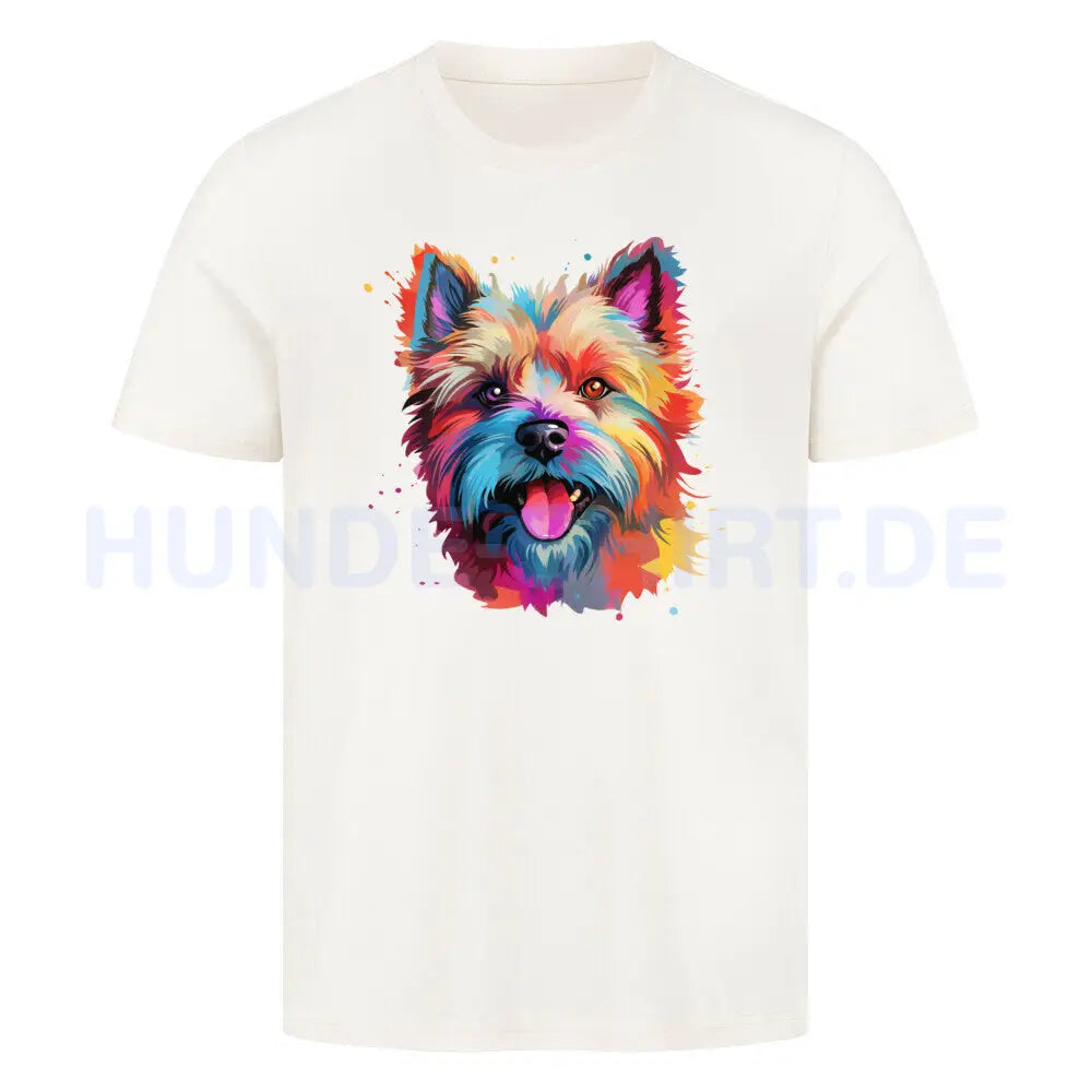 Premium T-Shirt "Cairn Terrier Paint" Natural Raw – hunde-shirt.de