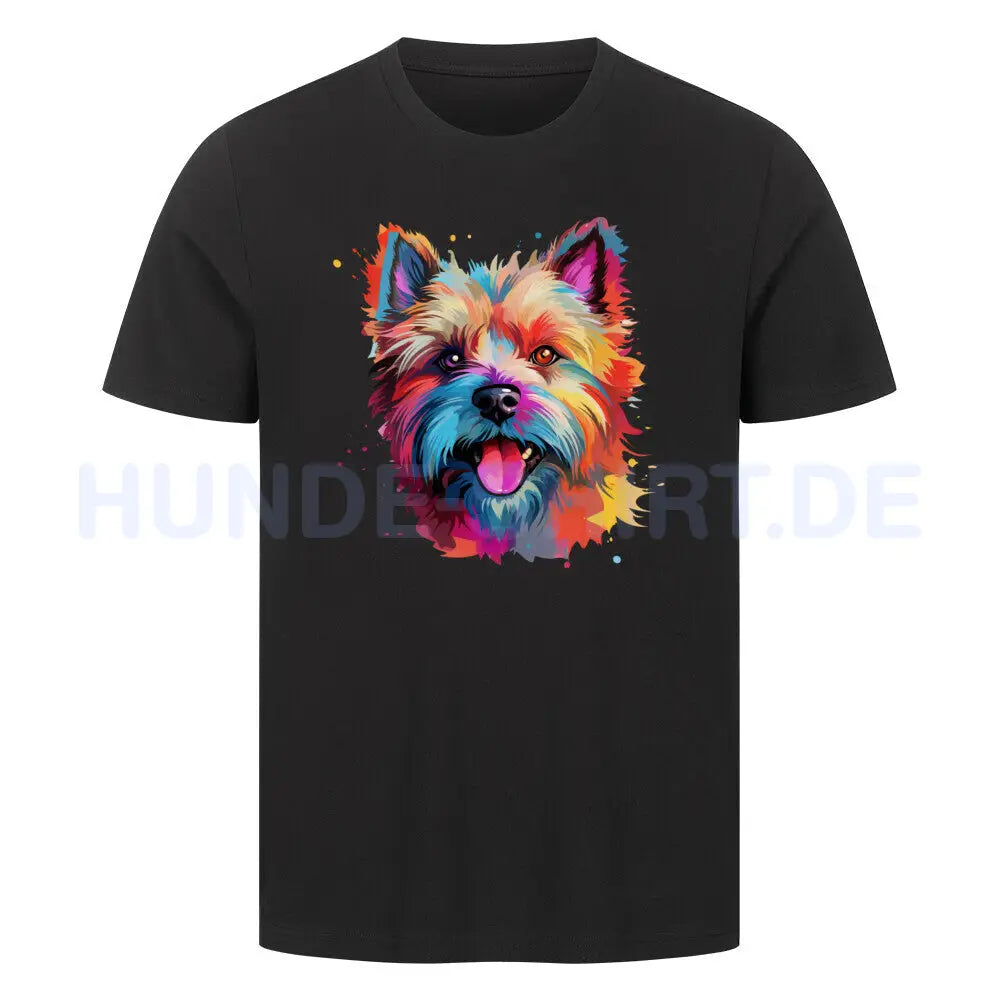 Premium T-Shirt "Cairn Terrier Paint" Schwarz – hunde-shirt.de