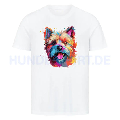 Premium T-Shirt "Cairn Terrier Paint" Weiß – hunde-shirt.de