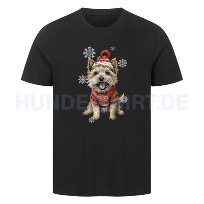 Premium T-Shirt "Cairn Terrier Winter" Schwarz – hunde-shirt.de