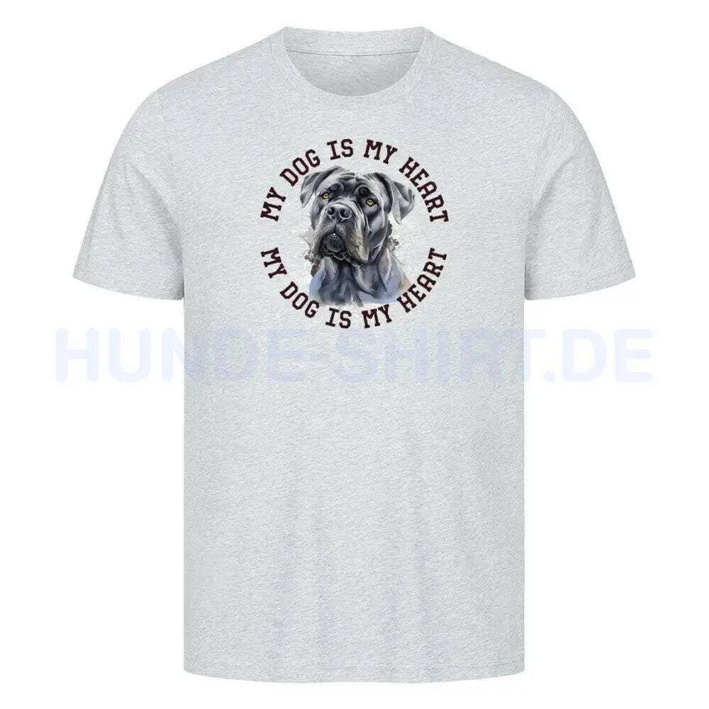 Premium T-Shirt "Cane Corso HEART 2" Heather Grey – hunde-shirt.de