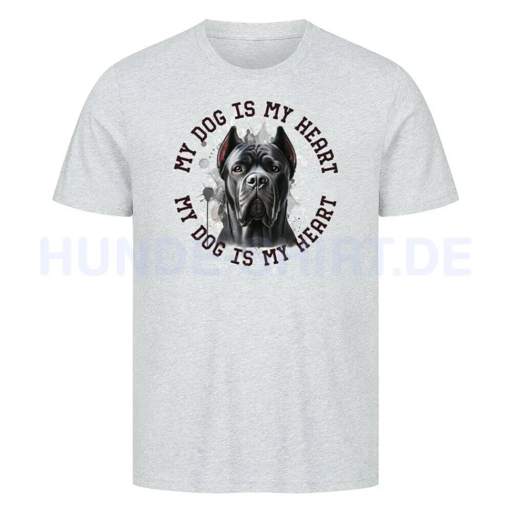 Premium T-Shirt "Cane Corso HEART" Heather Grey – hunde-shirt.de