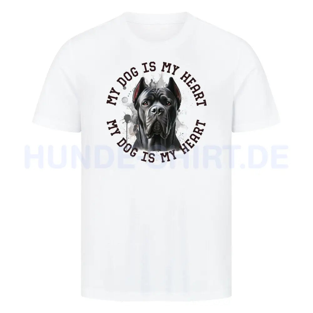 Premium T-Shirt "Cane Corso HEART" Weiß – hunde-shirt.de