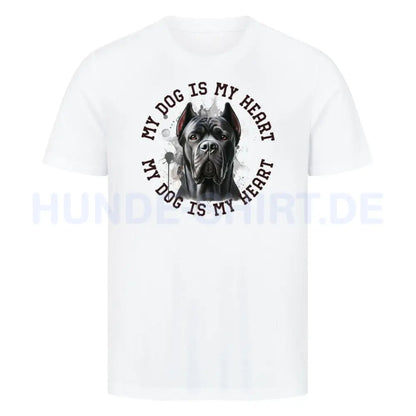 Premium T-Shirt "Cane Corso HEART" Weiß – hunde-shirt.de