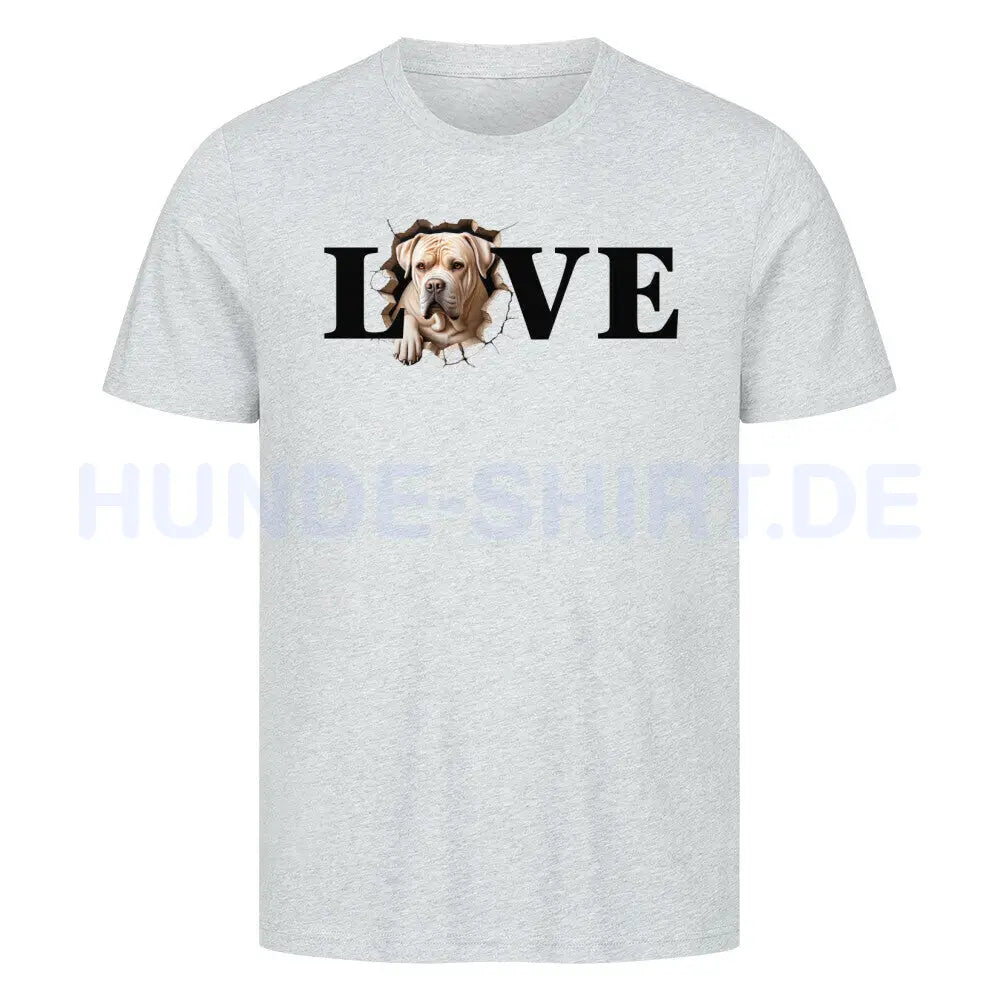 Premium T-Shirt "Cane Corso hell LOVE" Heather Grey – hunde-shirt.de