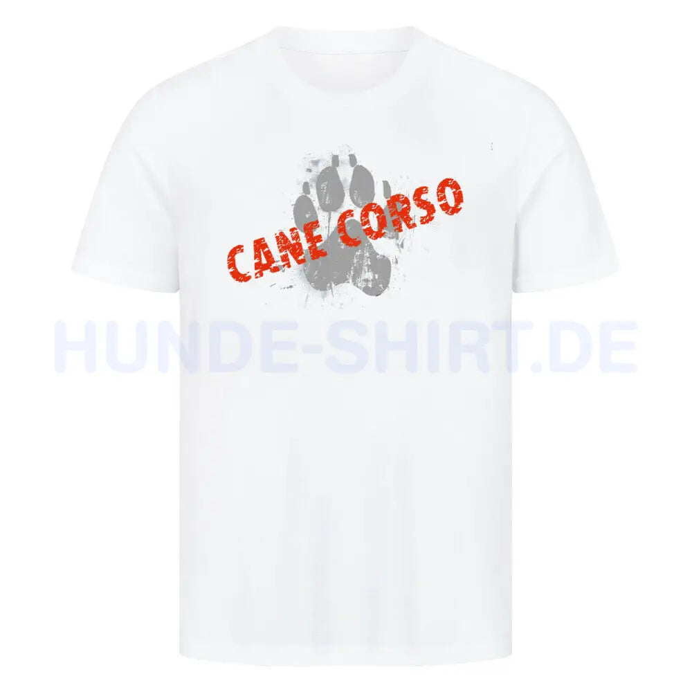 Premium T-Shirt "Cane Corso - PAW" Weiß – hunde-shirt.de