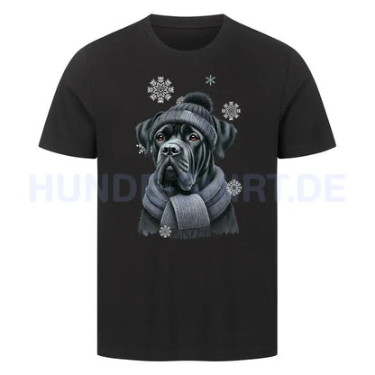 Premium T-Shirt "Cane Corso schwarz WINTER" Schwarz – hunde-shirt.de