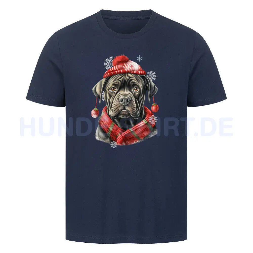 Premium T-Shirt "Cane Corso Winter rot" French Navy – hunde-shirt.de