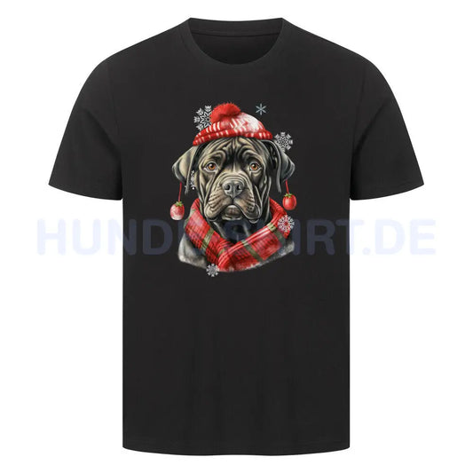 Premium T-Shirt "Cane Corso Winter rot" Schwarz – hunde-shirt.de