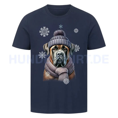 Premium T-Shirt "Cane Corso Winter" French Navy – hunde-shirt.de