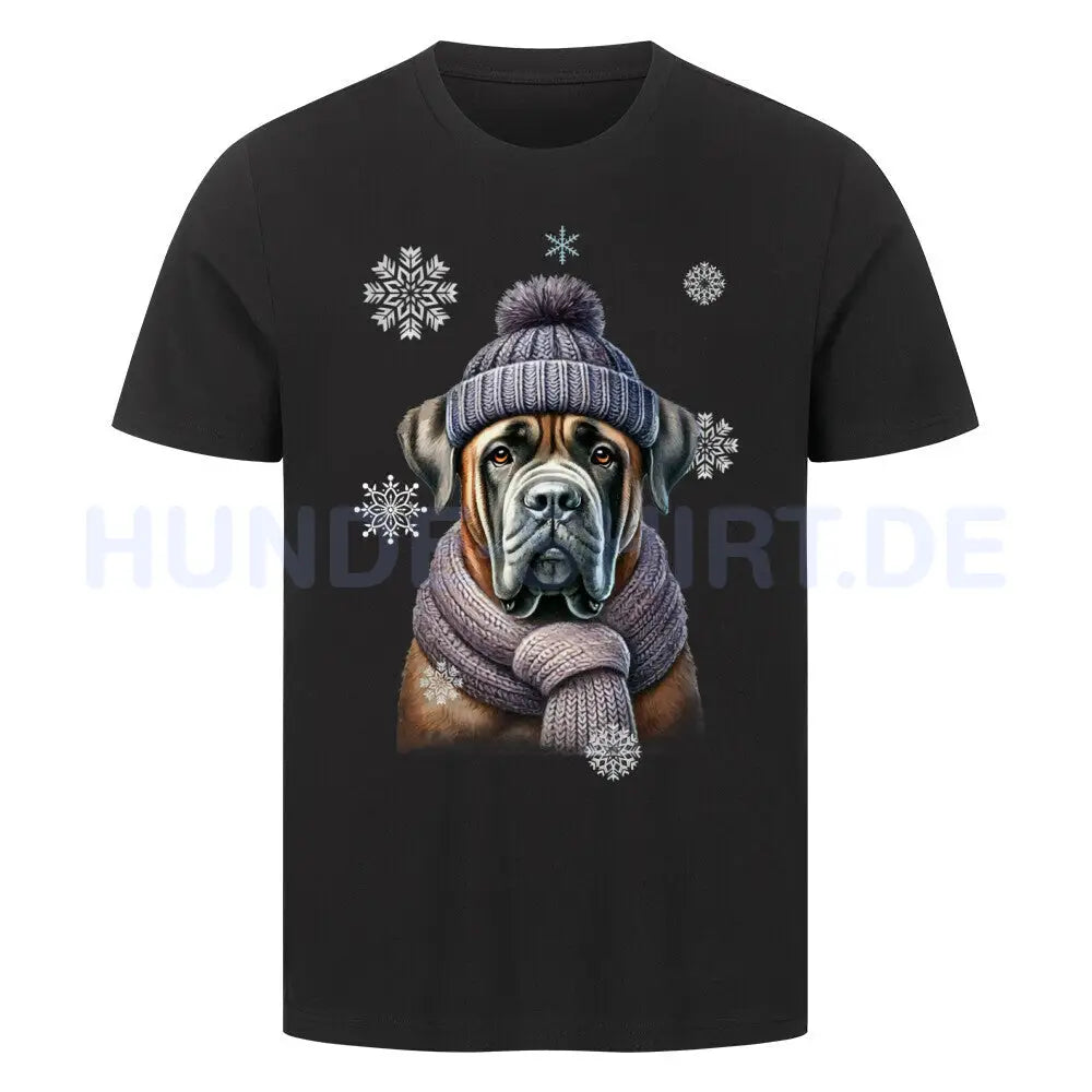 Premium T-Shirt "Cane Corso Winter" Schwarz – hunde-shirt.de