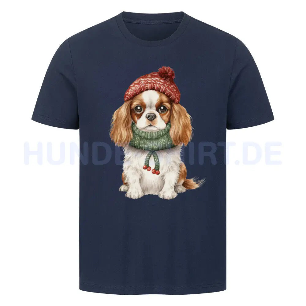 Premium T-Shirt "Cavalier King Charles - Kalt" French Navy – hunde-shirt.de