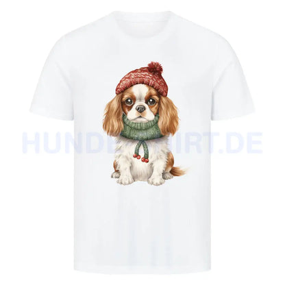 Premium T-Shirt "Cavalier King Charles - Kalt" Weiß – hunde-shirt.de