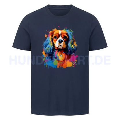 Premium T-Shirt "Cavalier King Charles LIFE" French Navy – hunde-shirt.de