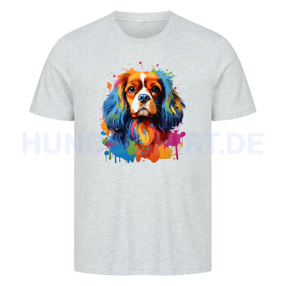 Premium T-Shirt "Cavalier King Charles LIFE" Heather Grey – hunde-shirt.de