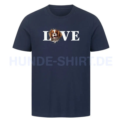 Premium T-Shirt "Cavalier King Charles - LOVE" French Navy – hunde-shirt.de