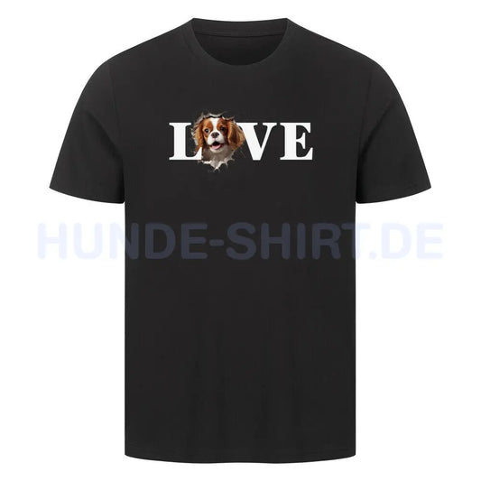 Premium T-Shirt "Cavalier King Charles - LOVE" Schwarz – hunde-shirt.de