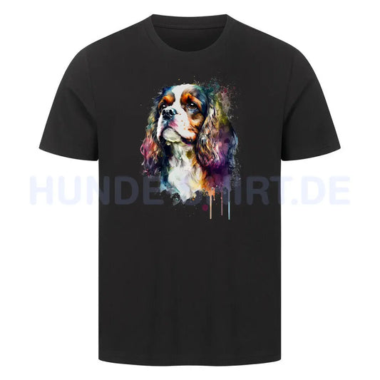 Premium T-Shirt "Cavalier King Charles Spaniel Paint" Schwarz – hunde-shirt.de