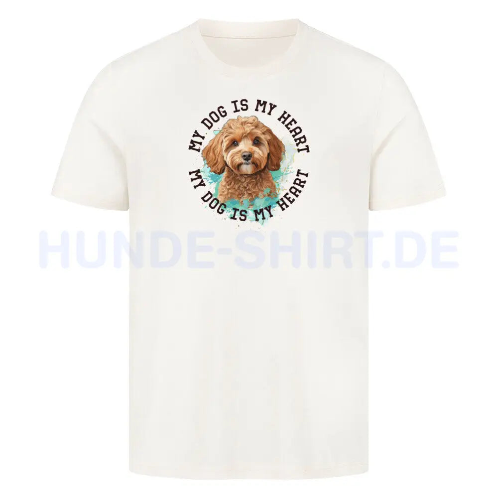 Premium T-Shirt "Cavapoo HEART" Natural Raw – hunde-shirt.de