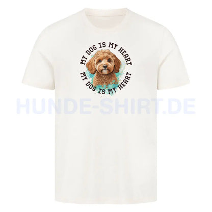 Premium T-Shirt "Cavapoo HEART" Natural Raw – hunde-shirt.de