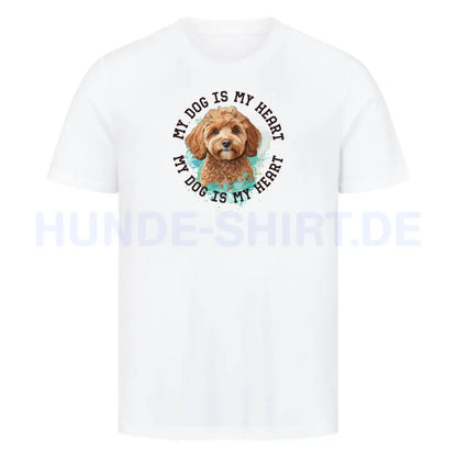 Premium T-Shirt "Cavapoo HEART" Weiß – hunde-shirt.de