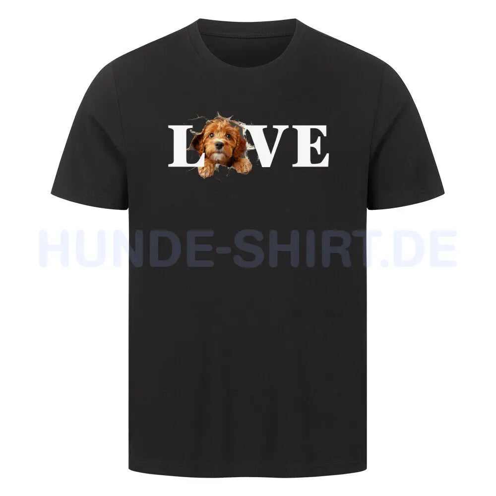 Premium T-Shirt "Cavapoo - LOVE" Schwarz – hunde-shirt.de