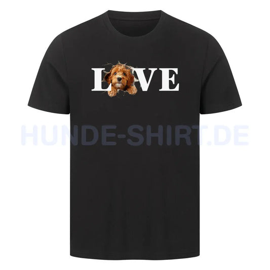 Premium T-Shirt "Cavapoo - LOVE" Schwarz – hunde-shirt.de