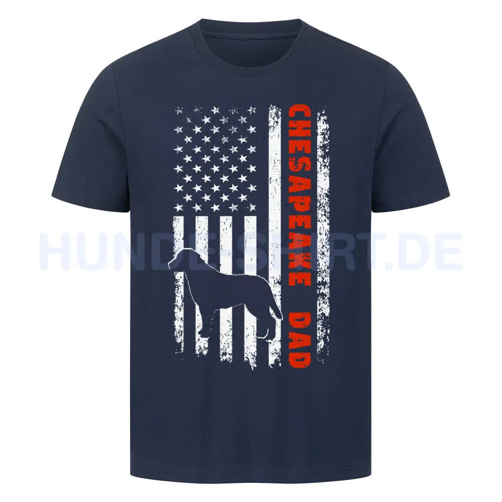 Premium T-Shirt "Chesapeake Bay - Flag DAD" French Navy – hunde-shirt.de