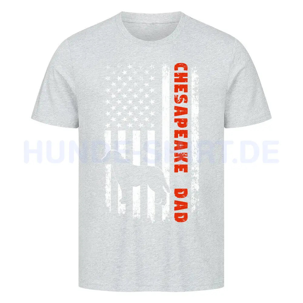 Premium T-Shirt "Chesapeake Bay - Flag DAD" Heather Grey – hunde-shirt.de