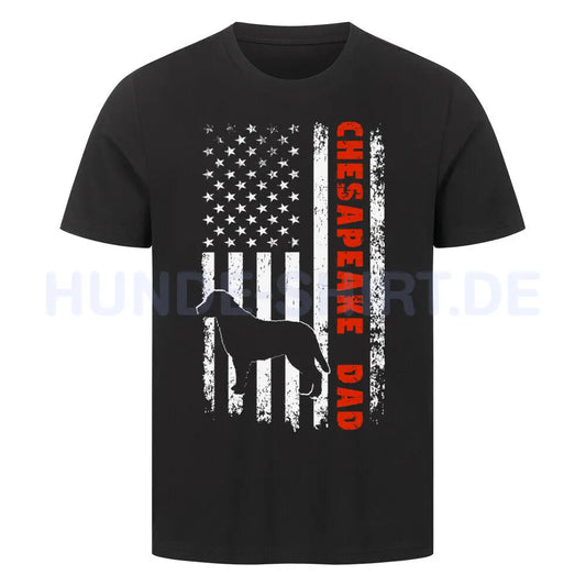 Premium T-Shirt "Chesapeake Bay - Flag DAD" Schwarz – hunde-shirt.de