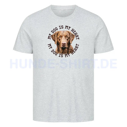 Premium T-Shirt "Chesapeake Bay Retriever HEART" Heather Grey – hunde-shirt.de