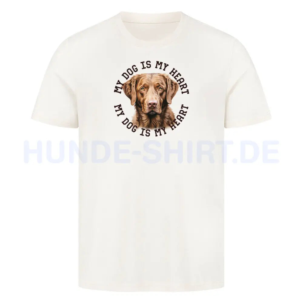 Premium T-Shirt "Chesapeake Bay Retriever HEART" Natural Raw – hunde-shirt.de