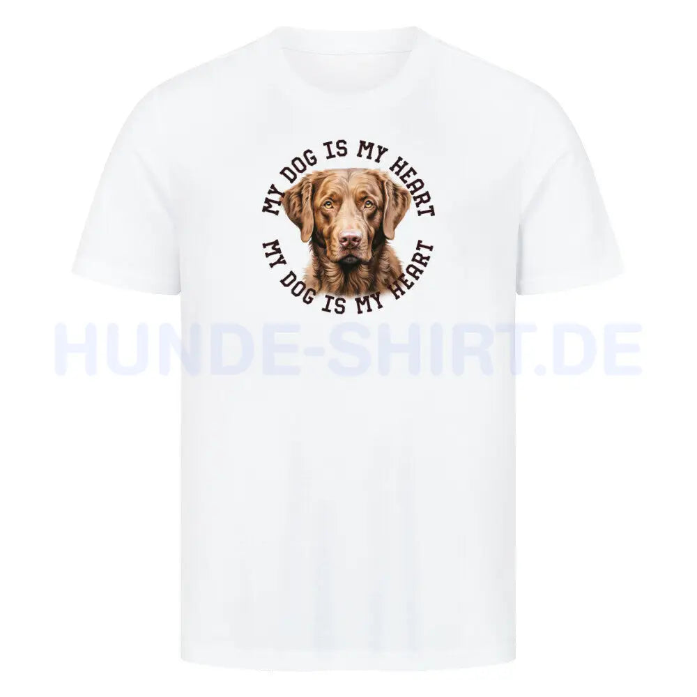 Premium T-Shirt "Chesapeake Bay Retriever HEART" Weiß – hunde-shirt.de