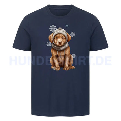 Premium T-Shirt "Chesapeake Bay Retriever Winter" French Navy – hunde-shirt.de