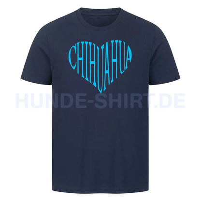 Premium T-Shirt "Chihuahua blue Heart" French Navy – hunde-shirt.de