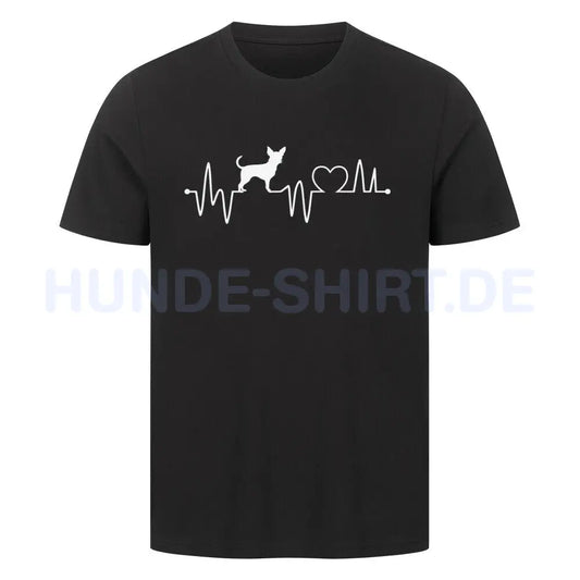 Premium T-Shirt "Chihuahua - Heartbeat" Schwarz – hunde-shirt.de