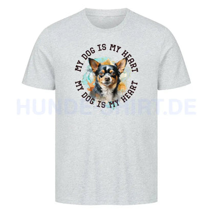 Premium T-Shirt "Chihuahua Kurzhaar HEART" Heather Grey – hunde-shirt.de