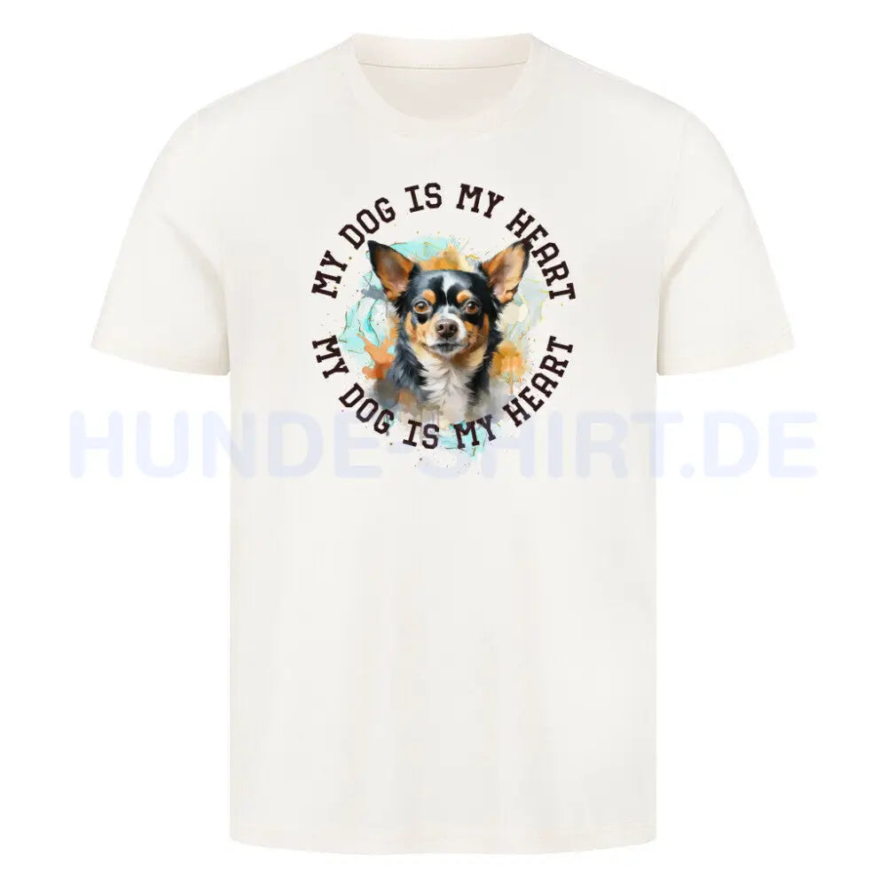 Premium T-Shirt "Chihuahua Kurzhaar HEART" Natural Raw – hunde-shirt.de