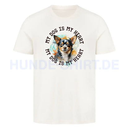 Premium T-Shirt "Chihuahua Kurzhaar HEART" Natural Raw – hunde-shirt.de